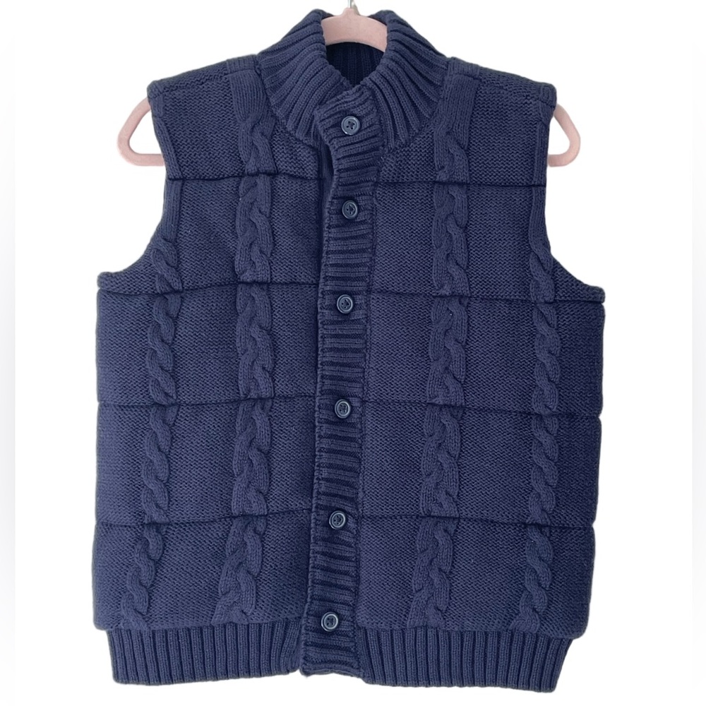 Janie and Jack Dark Blue Knit Vest